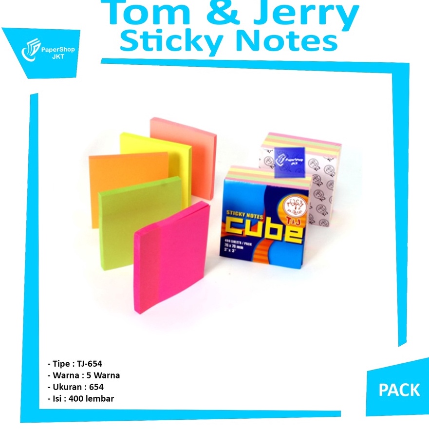 

KP8 TOM JERRY Sticky Notes Warna Cube TJ 654 PCS