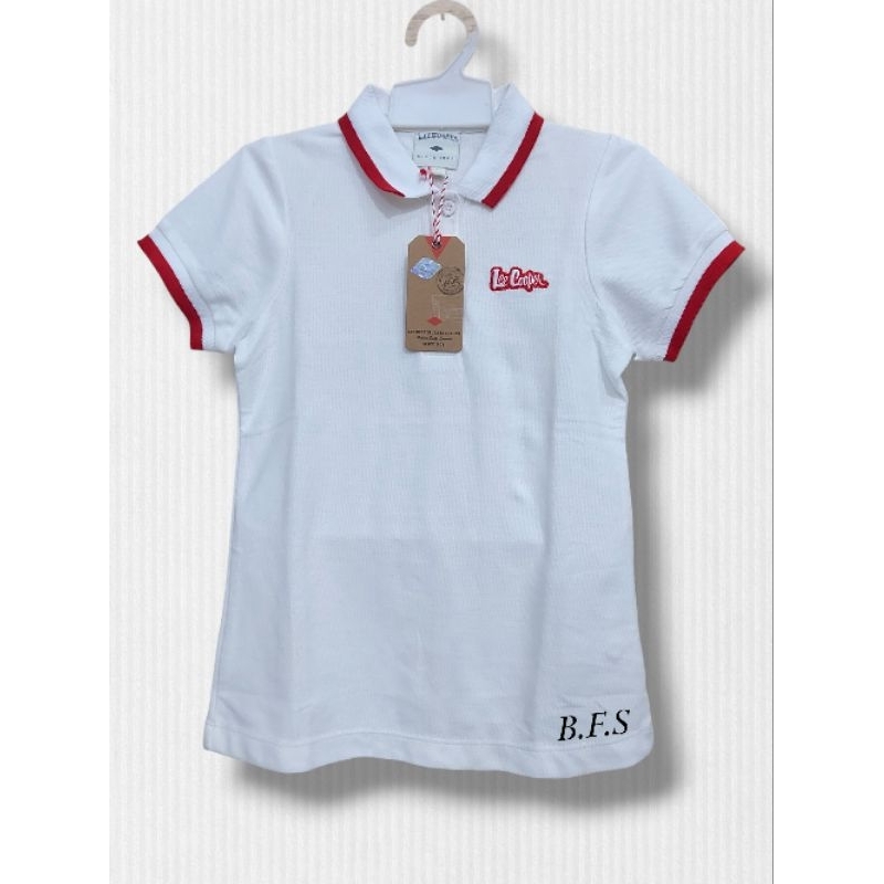 Kaos Polo Lee Cooper Girl Kids Putih List Merah [[SALE NODA BERCAK KUNING SAMAR, BUTUH DI CUCI]] Bra