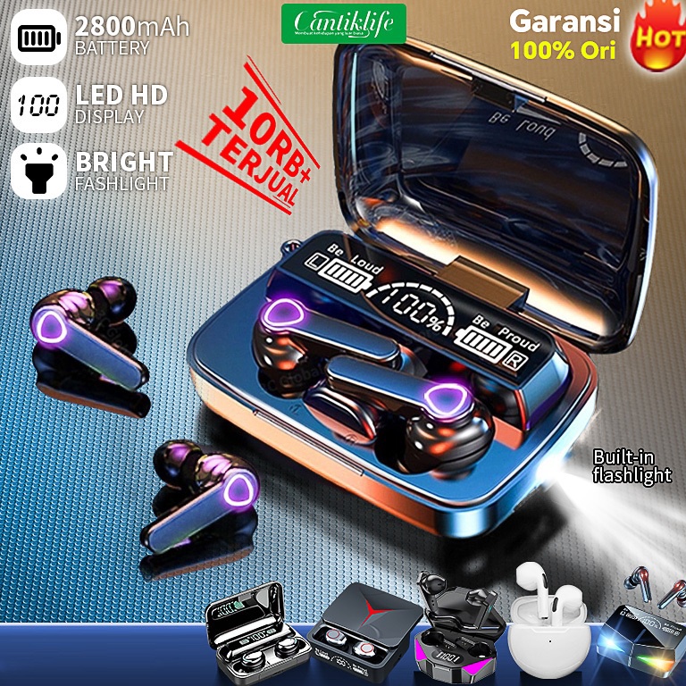 KODE U57Y COD 224 NEW CantiklifeTWS and powerbank 2 in 1 Wireless Earphone M19M3 F95M28 Headset Blue