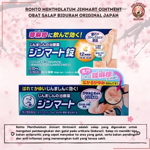 Rohto Mentholatum Jinmart Jepang, Obat Biduran Jepang, Obat Alergi Kulit Jepang, Obat Gatal Jepang, 