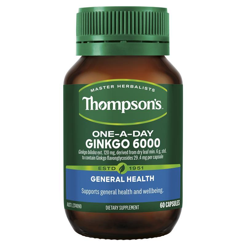 thompson's thompson one-a-day ginkgo biloba 6000mg 60 Capsules original product Australia
