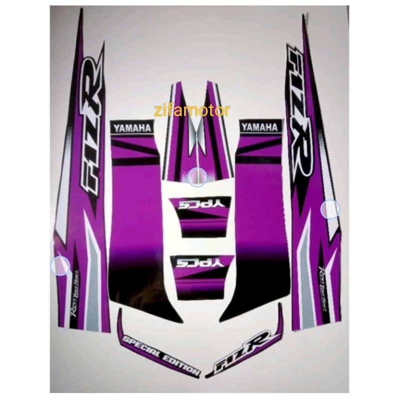 sticker Yamaha fiz r FIZ R warna ungu hitam