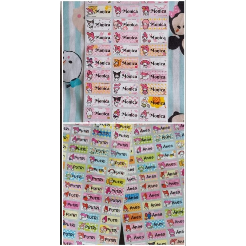 

cute labels sticker tahan air anti sobek.motif melody.sticker buku,alat tulis,tempat makan,botol minum