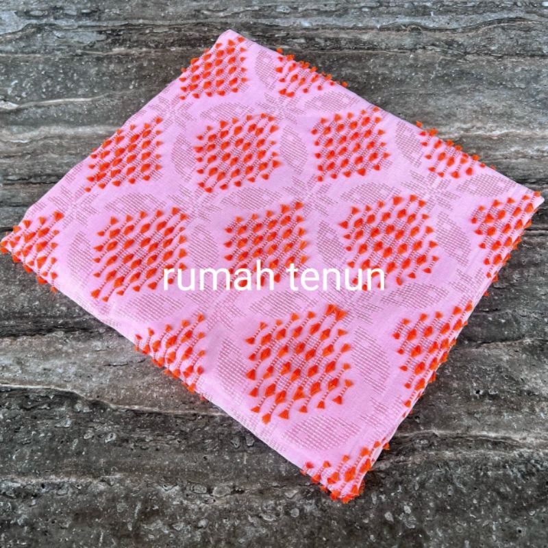 kain tenun ikat bulu rumah tenun #0009 BABY PINK