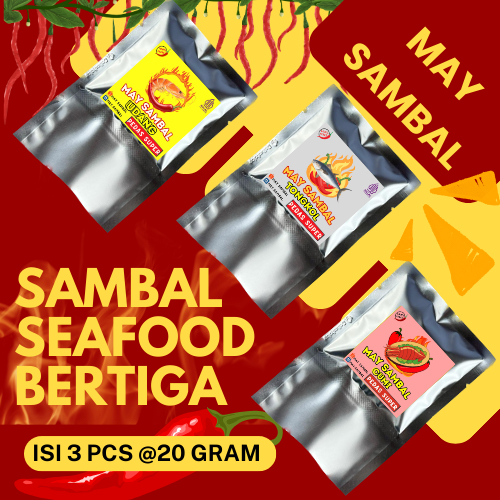 

PAKET SAMBAL SACHET FAVORIT SEAFOOD ISI 3 pcs ,60 gr PEDAS SUPER VARIAN CUMI TONGKOL DAN UDANG