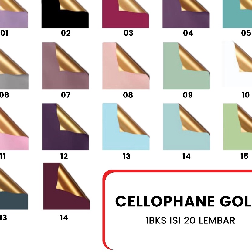 

KP8 2 Lembar Kertas Buket Bunga Warna Emas Kertas Cellophane Emas Flower Wrapping Paper Gold Cellophane Gold