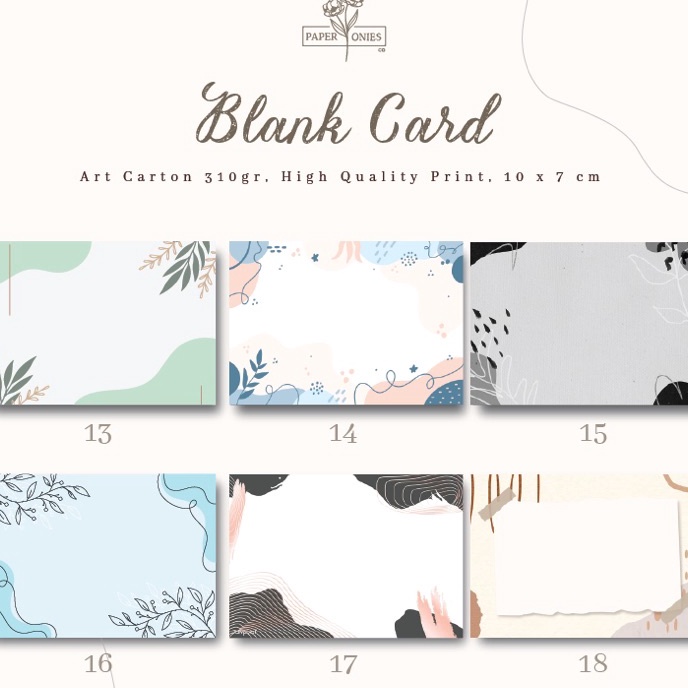 

KF7 Blank Card isi 15 pcs part 2 Kartu Ucapan Gift Ideas Kado Aesthetic