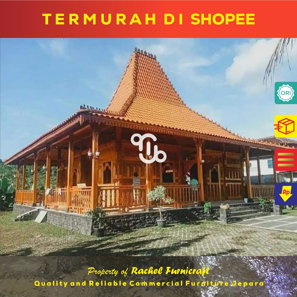 Jual joglo ukir full gebyok jati perhutani ukuran 10x8 Harga 2M550JT