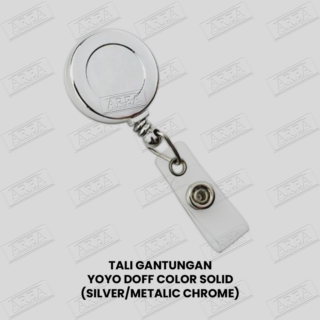 

Tali Gantungan ID Card Yoyo Silver/Chrome Metalic (Doff/Matte) Solid Full Color/Gantungan Kartu ID Card/Klip Kartu ID Card