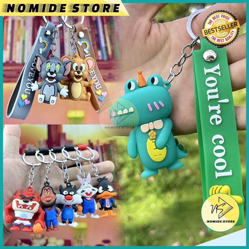 

WAH Gantungan Kunci Karakter Kartun Lucu Souvenir Hadiah Aksesoris gantungan Kekinian Bahan Silikon kualitas import GTA