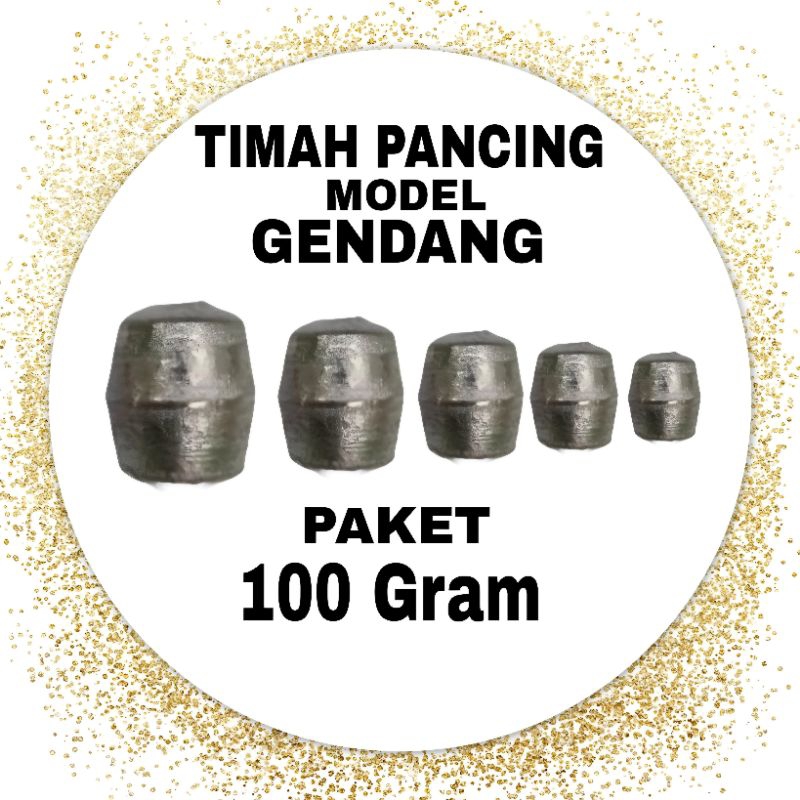 Paket 100 Gram | 1 ons Timah pemberat  pancing ikan tipe  Gendang lebih aerodinamis