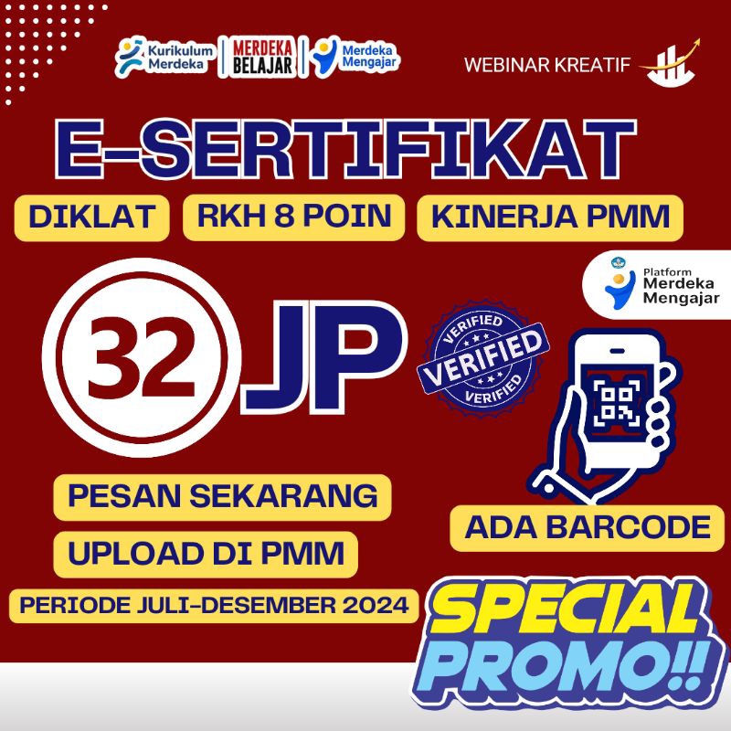 Sertifikat webinar untuk PMM