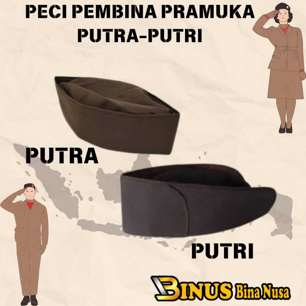 Peci Coklat Pembina Pramuka Putra Putri