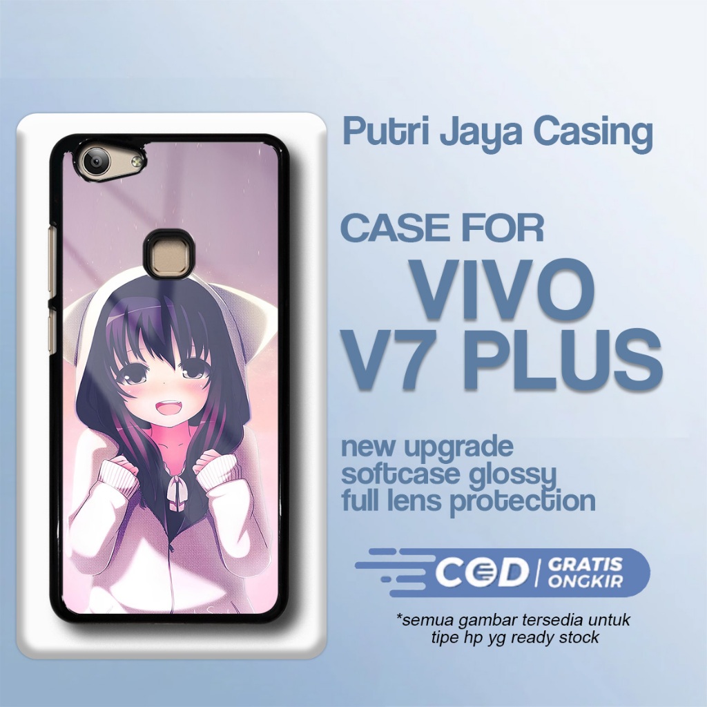 Case Vivo V7 Plus Terbaru - Vivo V7 Plus - Motif Cute anime - Bahan Hardcase Softcase Premium Glossy