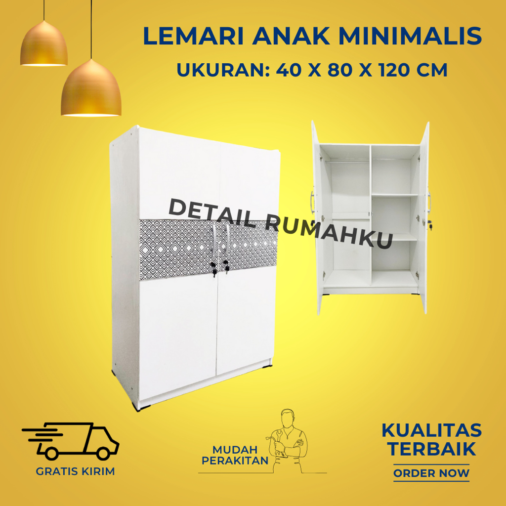 Lemari Pakaian Minimalis Anak/Lemari Baju Mini/Baby Locker Termurah Putih