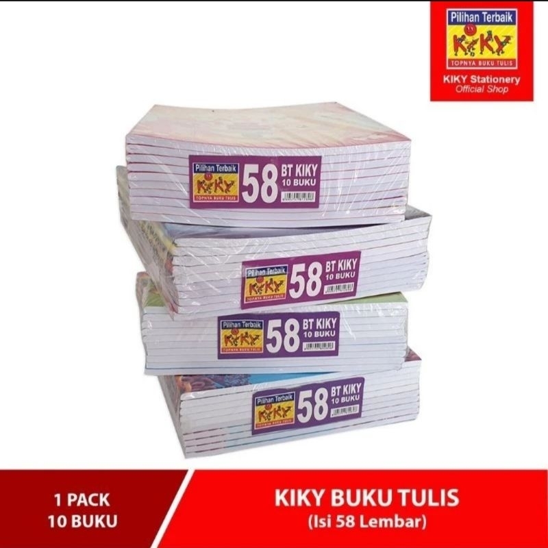 

BUKU TULIS PENDEK KIKY WARNA ISI 58 LEMBAR (1 PACK ISI 10 BUKU)