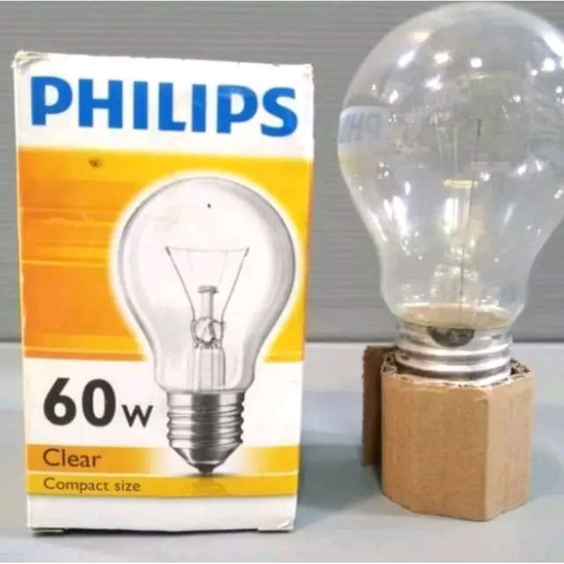 Philips Bohlam Lampu Dop Pijar 60 Watt / 60W Clear E27 220V