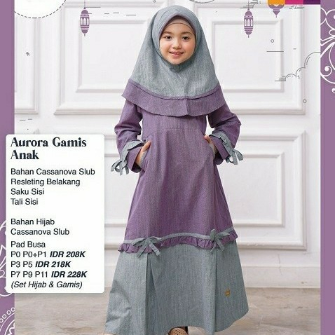 Gamis Anak Terbaru - Gamis Anak Murah - Gamis Anak Nibras Aurora purple//