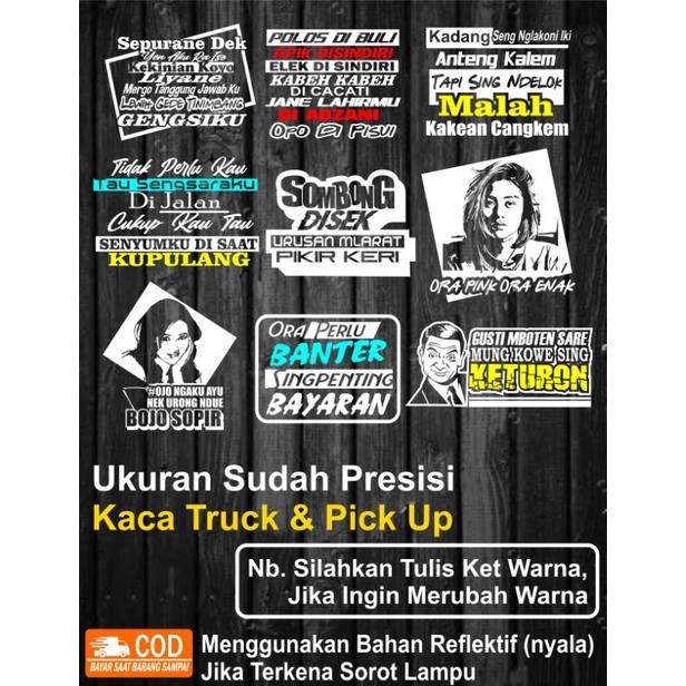 STICKER SKOTLET STIKER KACA PINTU/KACA/BODY MOBIL TRUCK/PICK UP/L300 KATA KATA KACA