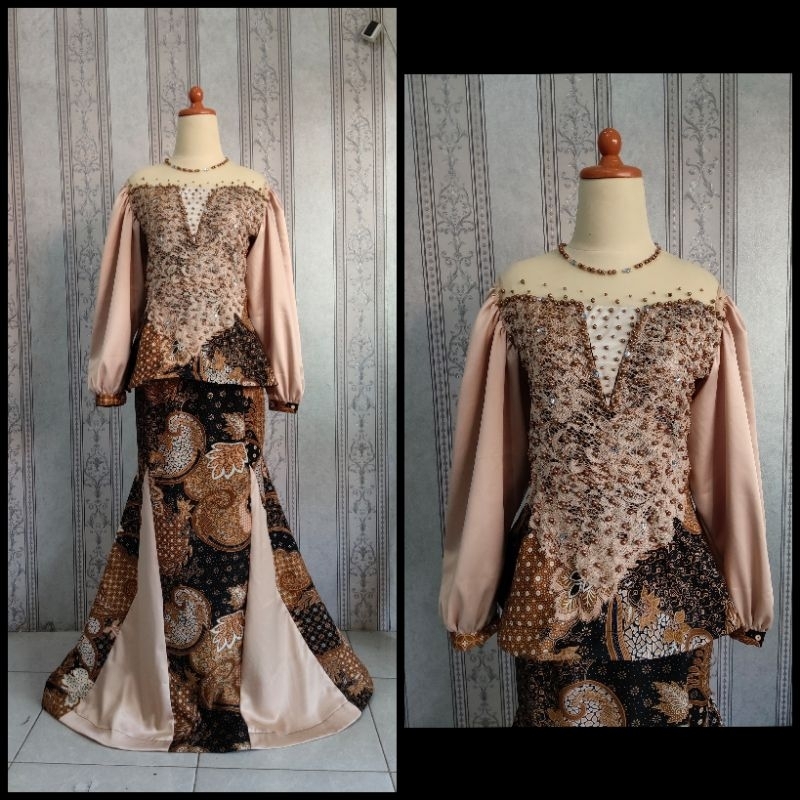 Ready stock kebaya dress jumbo 120 / baju singer penyanyi / gaun pesta kondangan murah