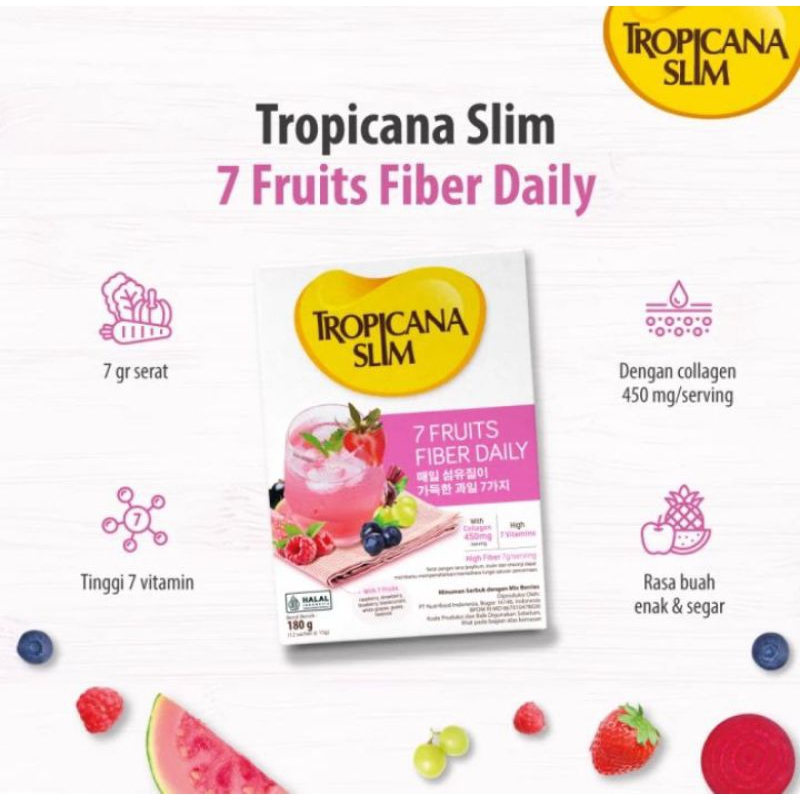 

Tropicana Slim 7 Fruits Sachet Daily Fiber Collagen