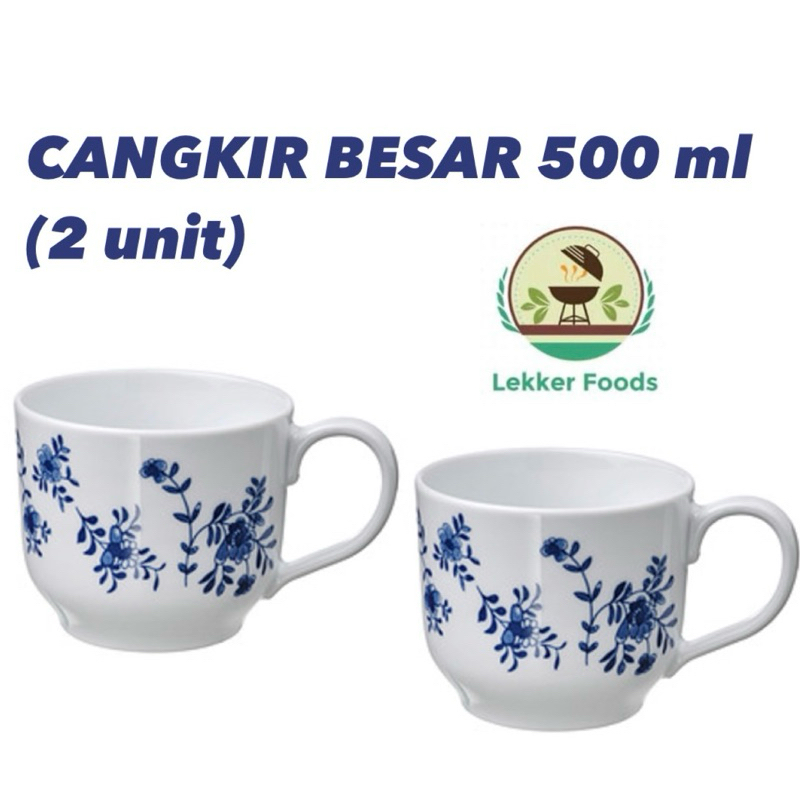 Cangkir Besar / Mug Gelas Keramik Motif Bunga Entusiasm