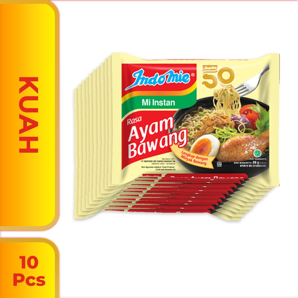 

Indomie Kuah Ayam Bawang 69 Gram x 10 Pcs