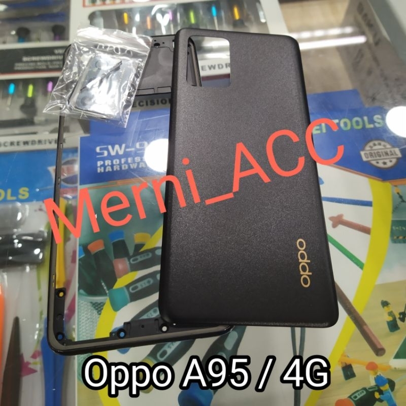 Cessing hausing Fullset Oppo A95 / 4G Backdor + Tulang bazzel tutup mesin