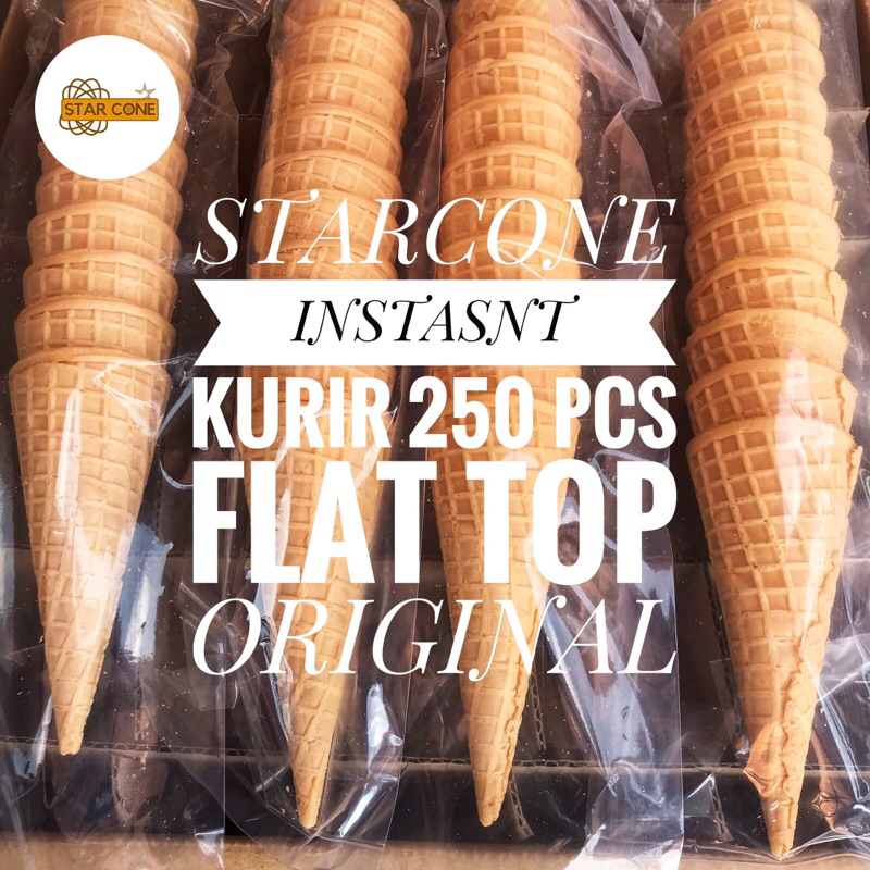 

PAKET STARCONE 250PCS FLAT TOP WAFFLE ORIGINAL DIAMETER4,8cm tinggi 11,5 cm isi 250pcs