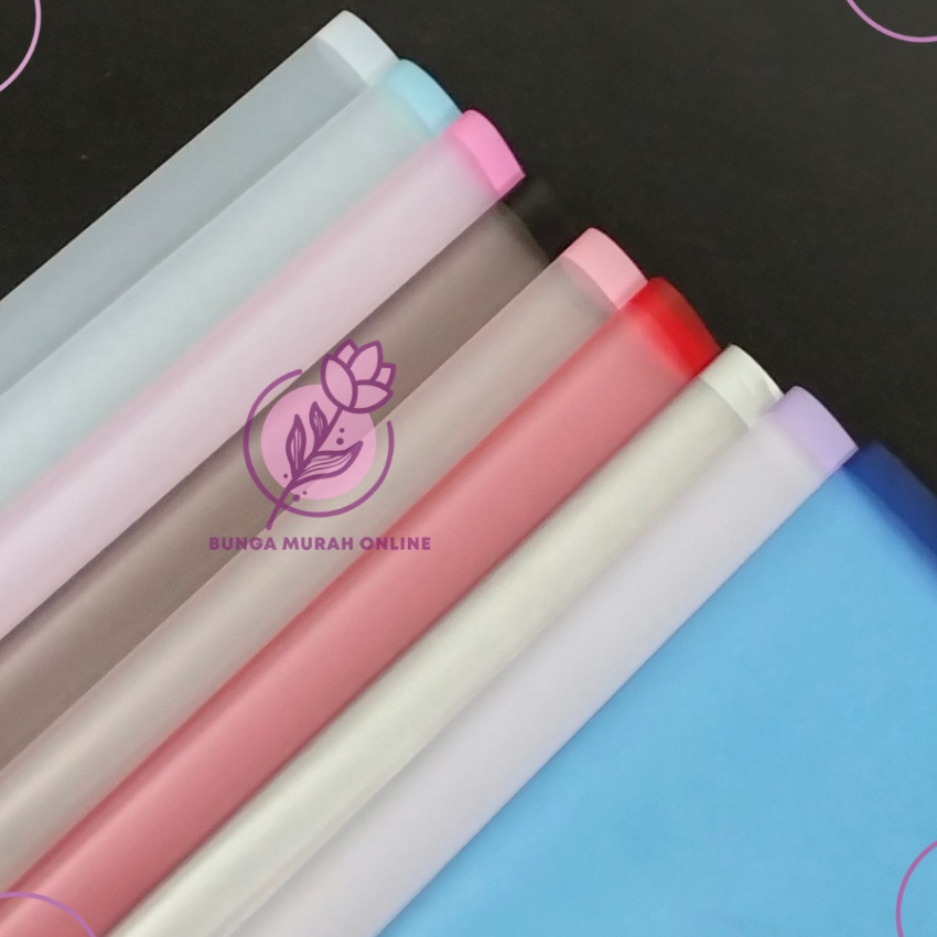 

KF7 ISI 2 Kertas Buket Colored Line Transparant Cellophane Flower Wrapping