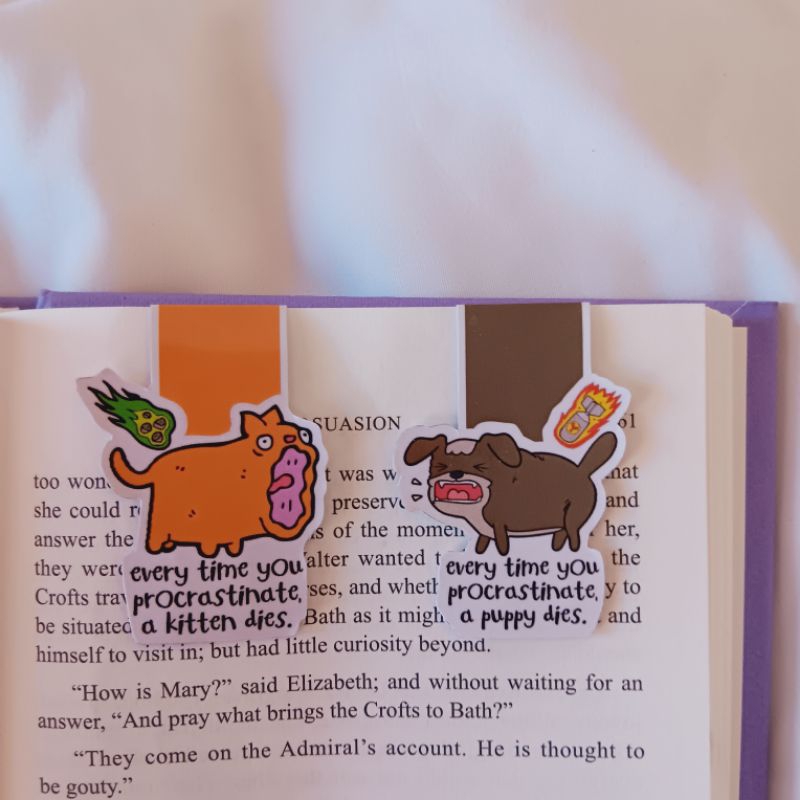 

pembatas buku magnet / magnetic bookmark kitten and puppy