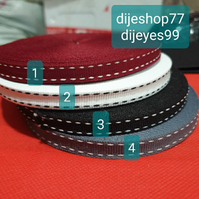 

pita list bintik Berkualitas Tebal 1cm per ROLL/ pita list bintik 1 cm, pita bis strip