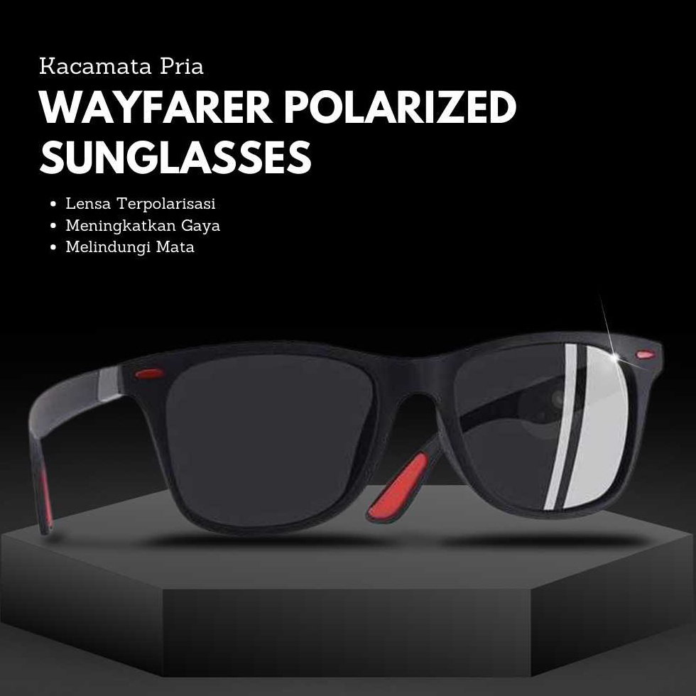 DAHSYAT APEN Kacamata Pria Wayfarer Polarized Sunglasses TR9 Kaca Mata  P21