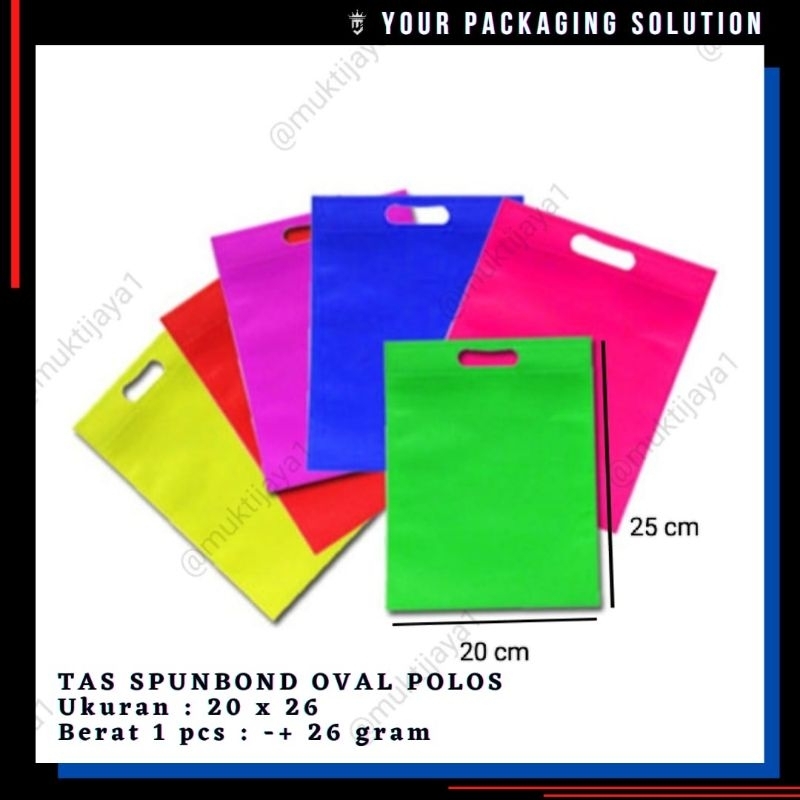 

TAS KAIN POLOS 20x25cm OVAL • Spunbond / Goodie Bag / Tas Kain / Tas Kado / Tas Berkat