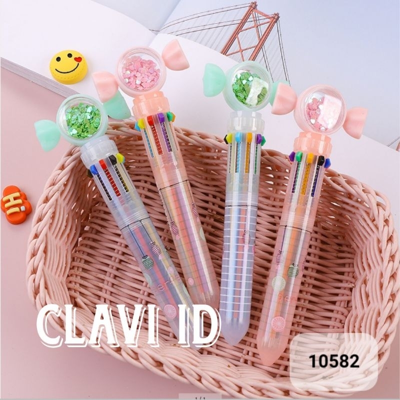 PULPEN 10 WARNA KARAKTER LUCU/PEN 10 WARNA UNICORN