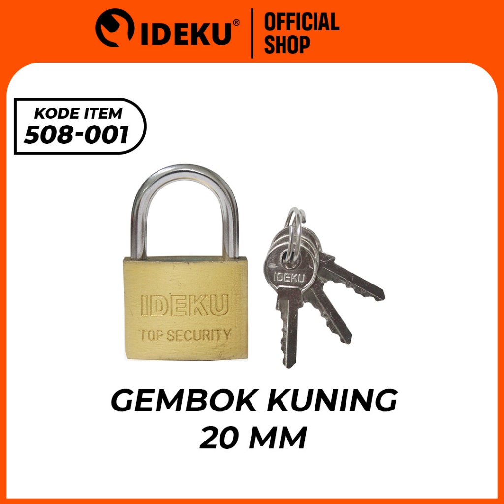 IDEKU GEMBOK KUNING 20MM - 50MM GEMBOK ANTI MALING |
