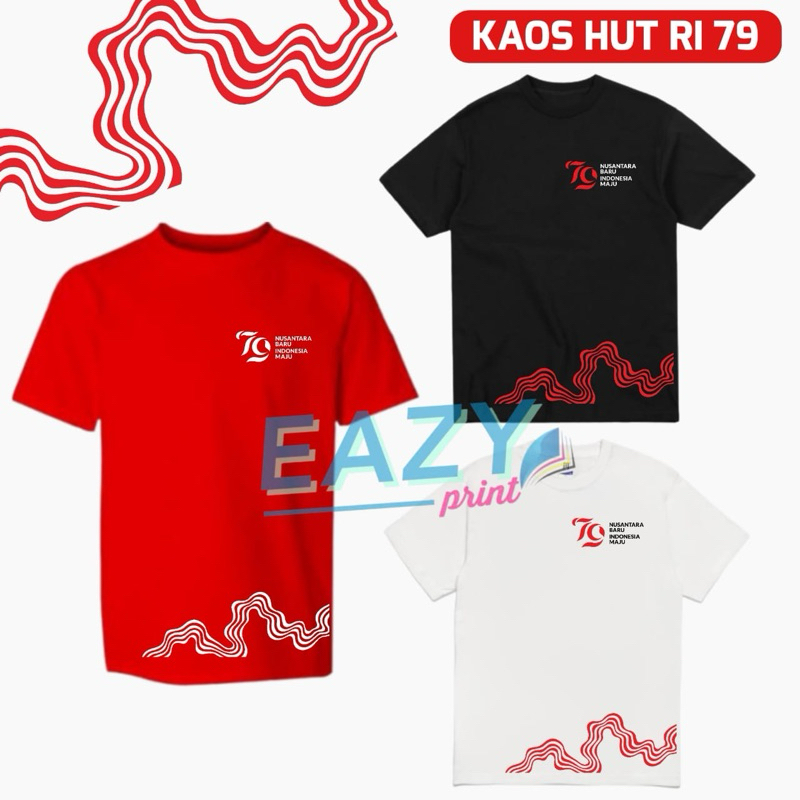 KAOS BAJU LOGO HUT RI KE-79 OFFICIAL TSHIRT SERAGAM KEMERDEKAAN INDONESIA 2024 LOMBA UPACARA ACARA S