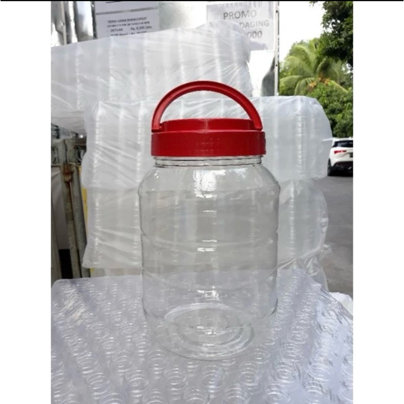 Toples Plastik Tebal 10 Liter  Anti Pecah/ toples kerupuk / kacang / kue dengan tutup