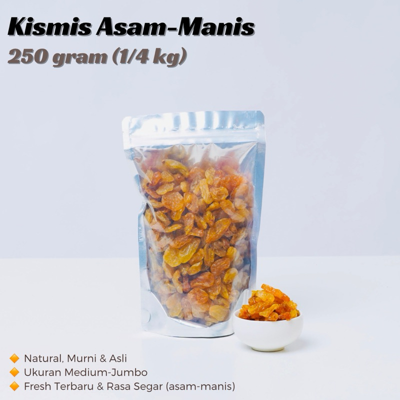 

KISMIS ASAM MANIS 250gr golden raisins anggur kering cemilan sehat dried food penguat ingatan zabib