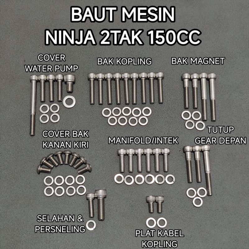 Baut Mesin Kawasaki Ninja 150cc 2Tak Tanpa Super Kips