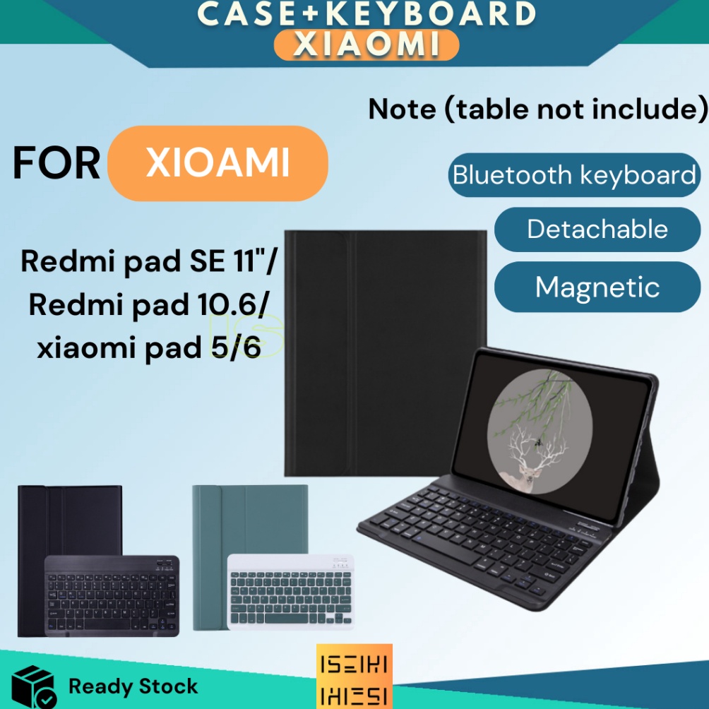 CEPAT ISEIKI Case Keyboard Redmi Pad SE Smart Keyboard Xiaomi Wireless Magnetic Casing Cover Leather