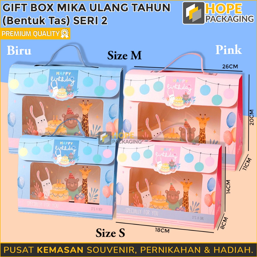 

SPESIAL Gift Box Mika Ulang Tahun Anak Box Mika Bentuk Tas Souvenir Birthday Motif Lucu Tas Koper Kotak Kado Transparan Handle Souvenir Bag Goodie Bag Hampers