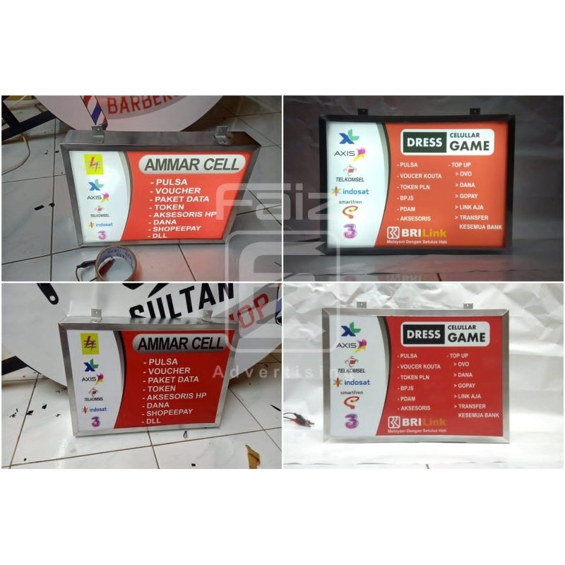 NEON BOX 2 SISI CUSTOM TERMURAH AKRILIK