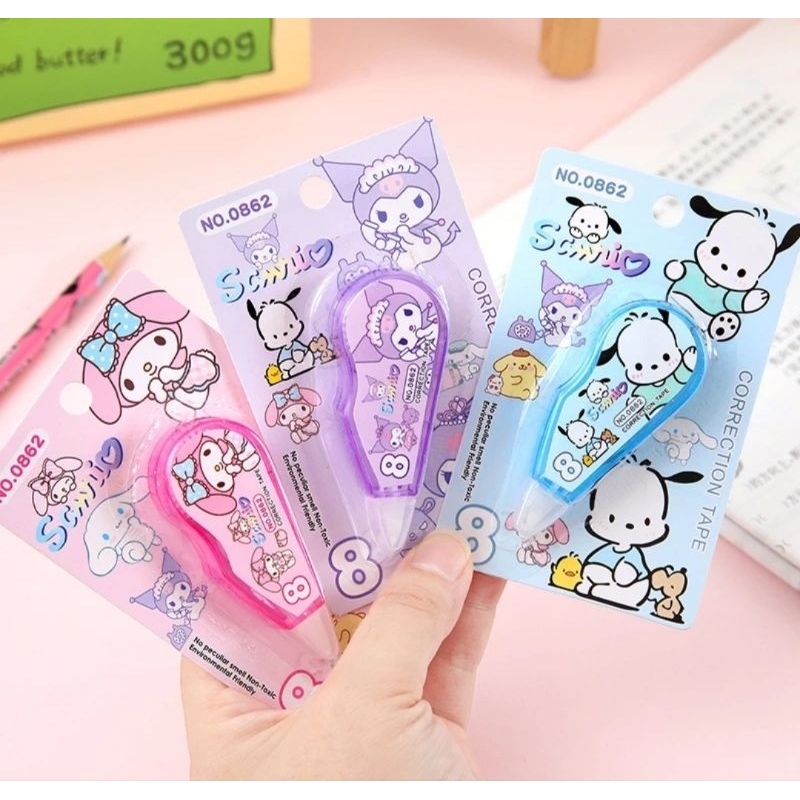 

Correction Tape Sanrio 8m x 5mm / Tipex Kertas Karakter Sanrio