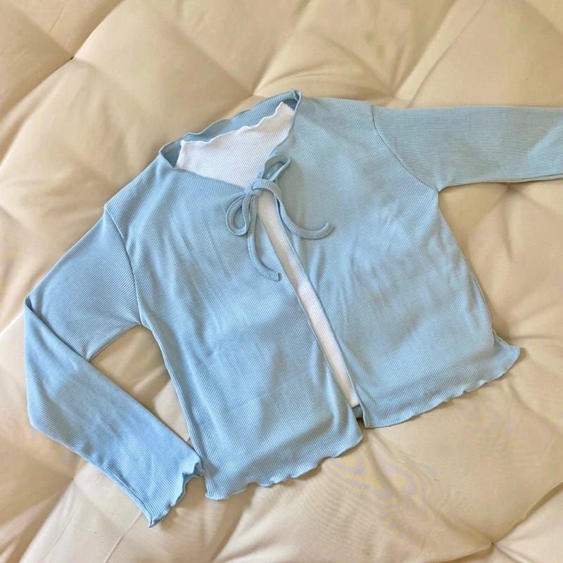 OUTER CROP | Cardigan Tali Crop | Korean Style