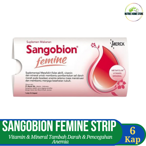Sangobion Femine Strip 6 Kapsul | Suplemen Multivitamin & Mineral Untuk Tambah Darah & Pencegahan An