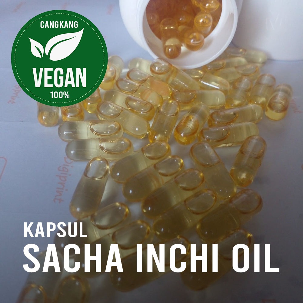 

Eceran Kapsul omega 369 600mg isi murni Sacha Inchi organik Oil khusus vegan cangkang halal vegetable. saca inci sacha inci sanca ici