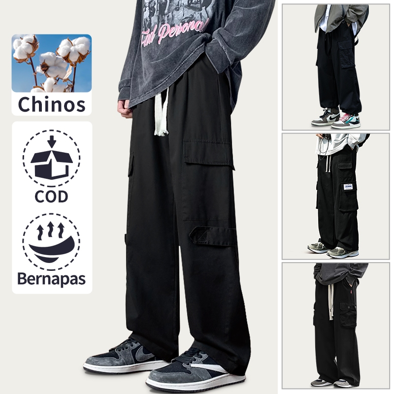 Celana Panjang Cargo Pria Celana Panjang Hitam Pria Celana Kargo Hitam Pria Korean Style Berbagai Ma