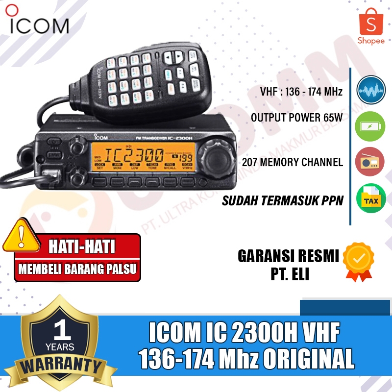 ICOM Ic-2300H Ic 2300 Ic2300 Radio Rig Icom VHF Original Garansi