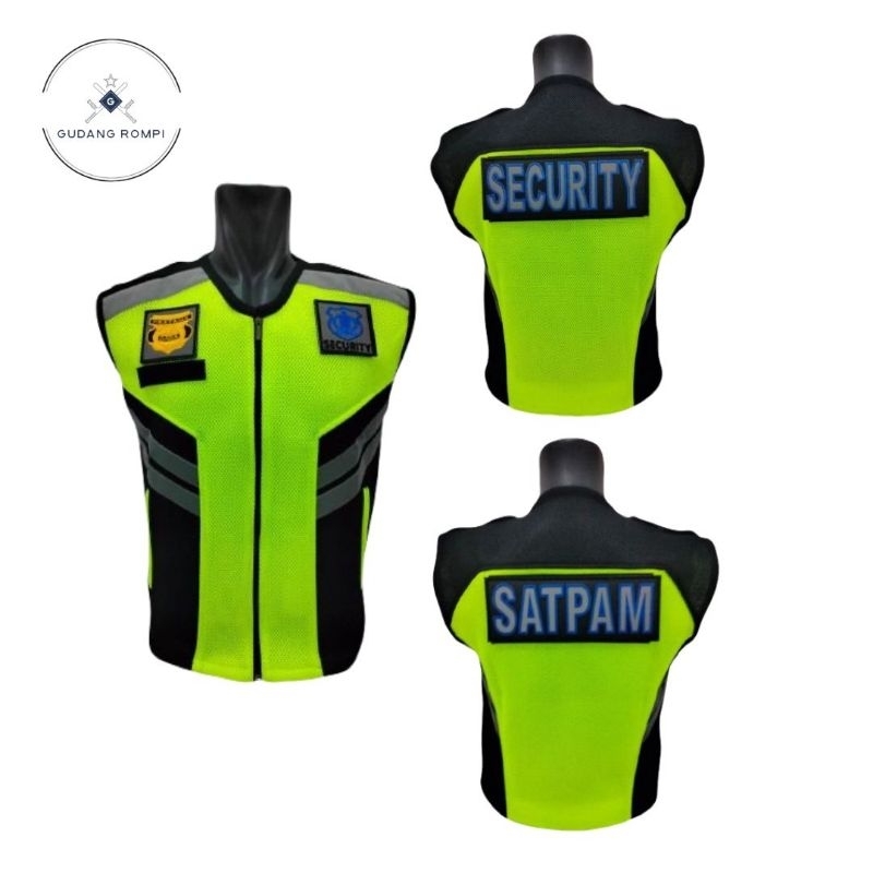 Rompi Security Satpam Jala Doubelmesh Logo Bordir Terbaru